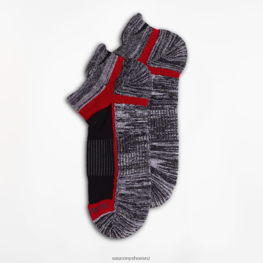 Saucony Inferno No Show Tab 3-Pack Socks TX0L64477 Black/Grey Assorted