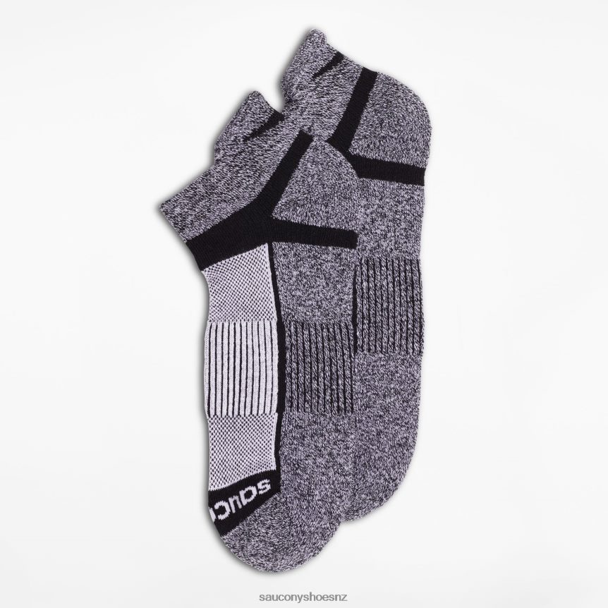 Saucony Inferno No Show Tab 3-Pack Socks TX0L64478 Black/White/Marl