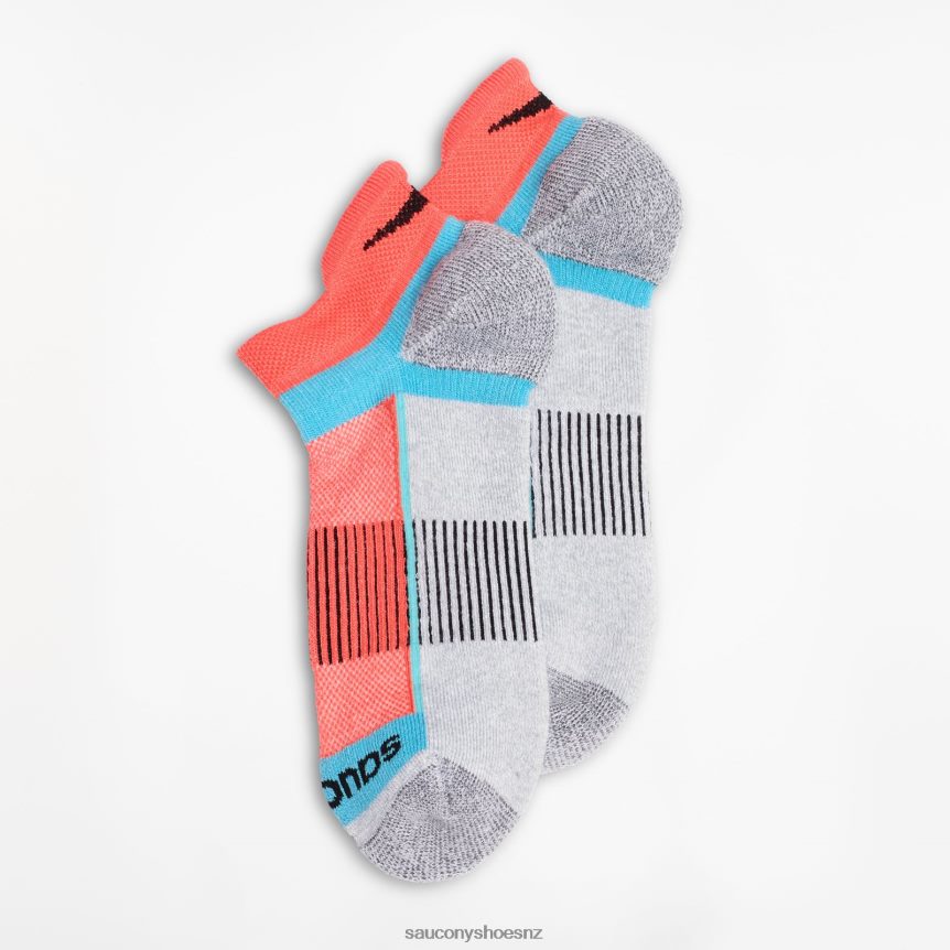 Saucony Inferno No Show Tab 3-Pack Socks TX0L64479 Grey Heather