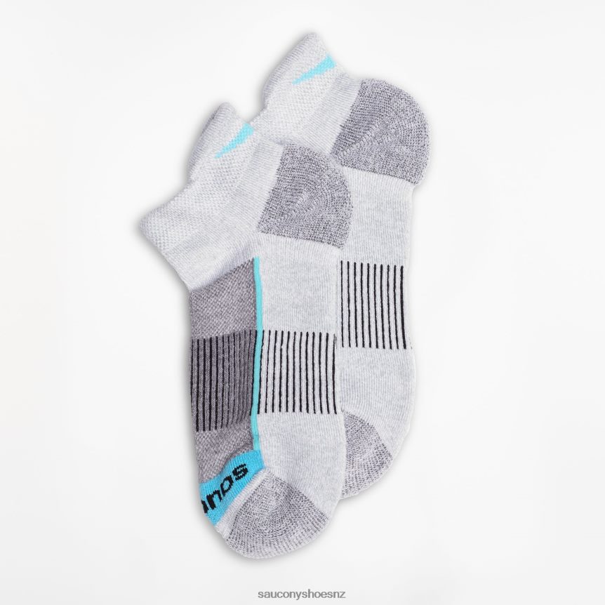 Saucony Inferno No Show Tab 3-Pack Socks TX0L64479 Grey Heather