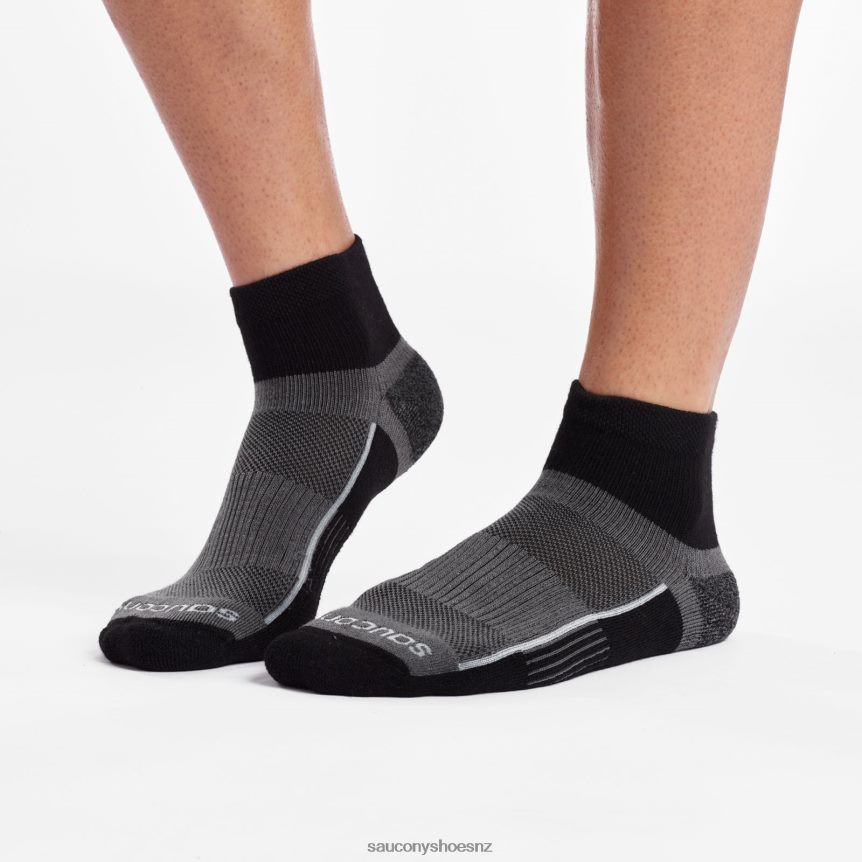 Saucony Inferno Quarter 3-Pack Socks TX0L64481 Black