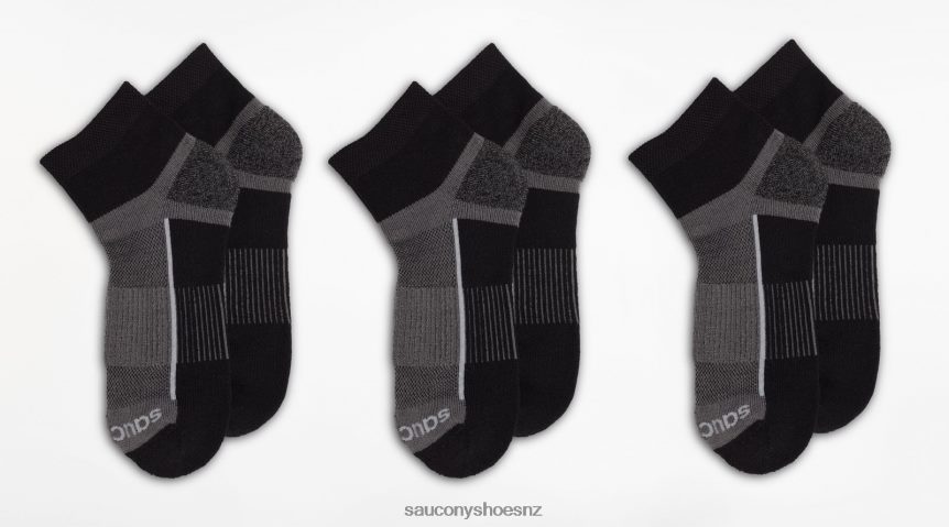 Saucony Inferno Quarter 3-Pack Socks TX0L64481 Black