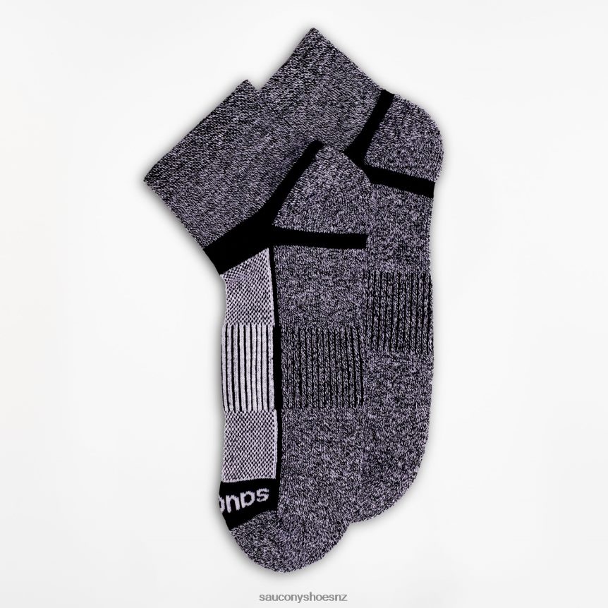 Saucony Inferno Quarter 3-Pack Socks TX0L64482 Black White Twist