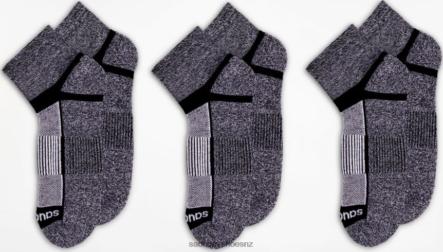 Saucony Inferno Quarter 3-Pack Socks TX0L64482 Black White Twist
