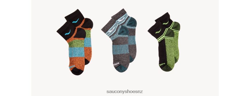 Saucony Inferno Quarter 3-Pack Socks TX0L64483 Bright Future