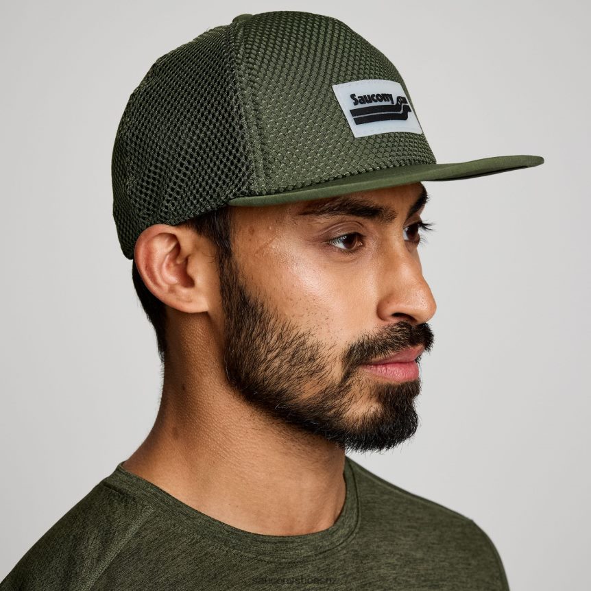 Saucony Outpace Mesh Trucker Hat TX0L64452 Climbing Ivy