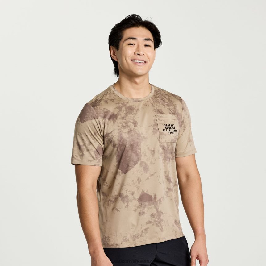 Saucony Explorer Short Sleeve TX0L64379 Pewter Tie-Dye Print