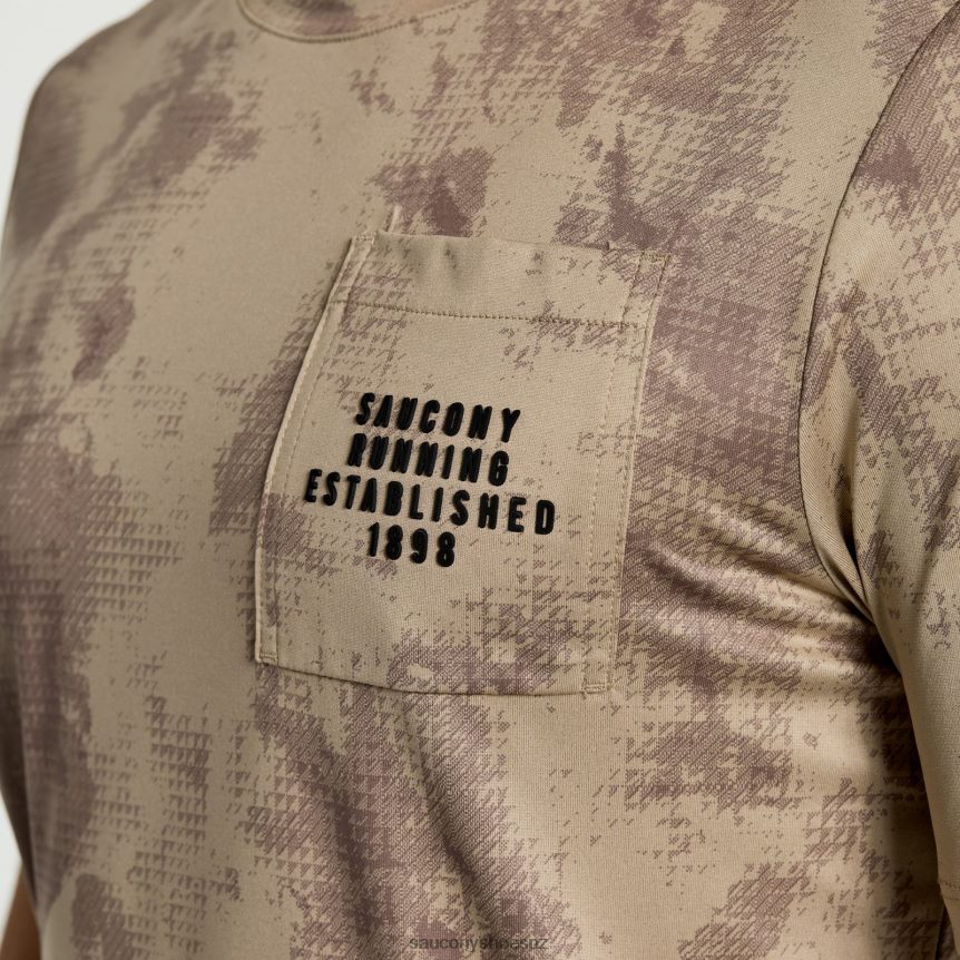 Saucony Explorer Short Sleeve TX0L64379 Pewter Tie-Dye Print