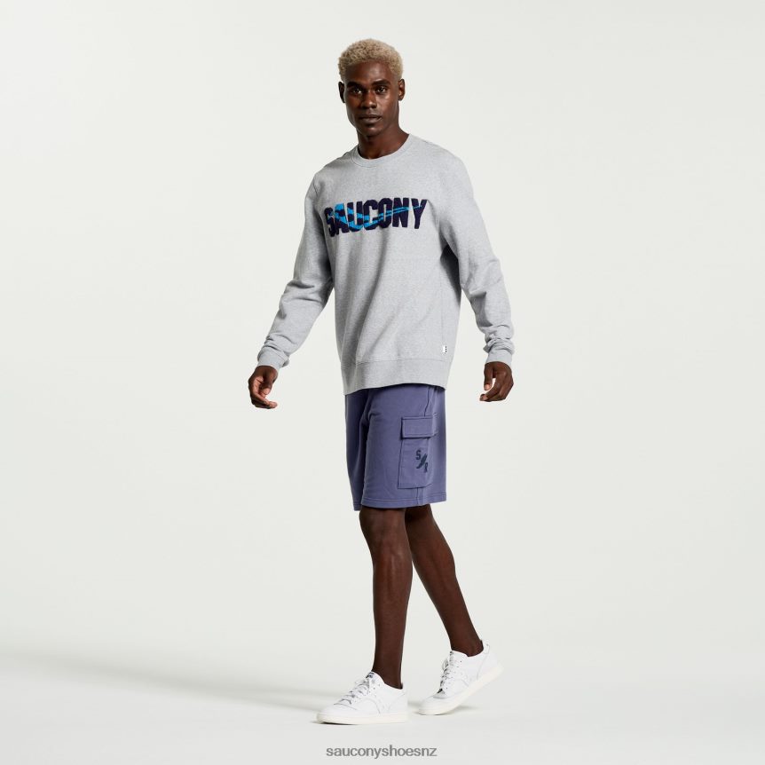 Saucony Rested Crewneck TX0L64370 Light Grey Heather Graphic