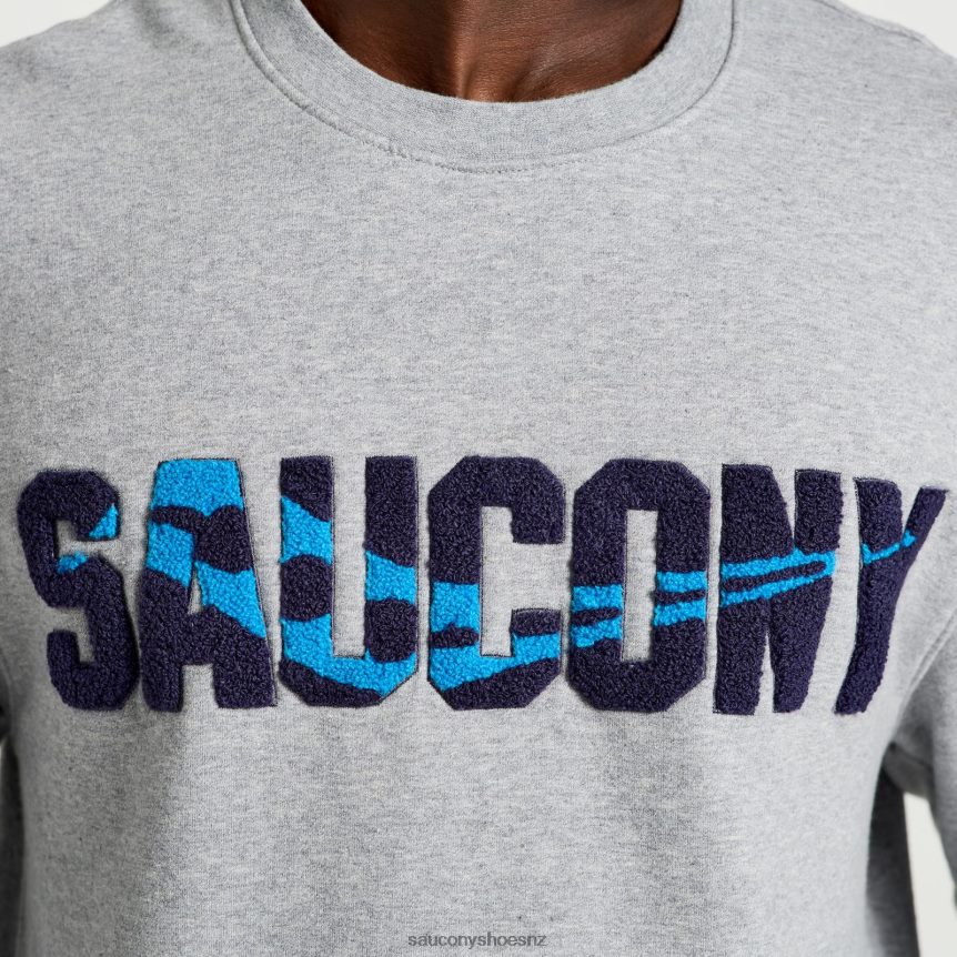 Saucony Rested Crewneck TX0L64370 Light Grey Heather Graphic