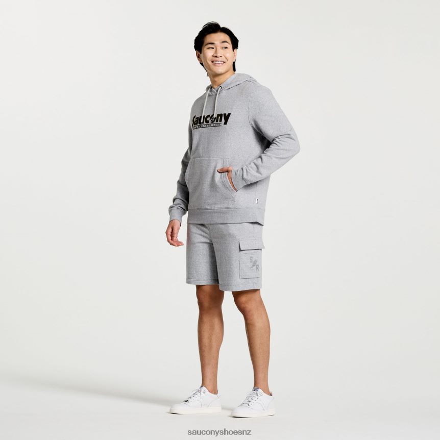 Saucony Rested Hoodie TX0L64386 Light Grey Heather Graphic