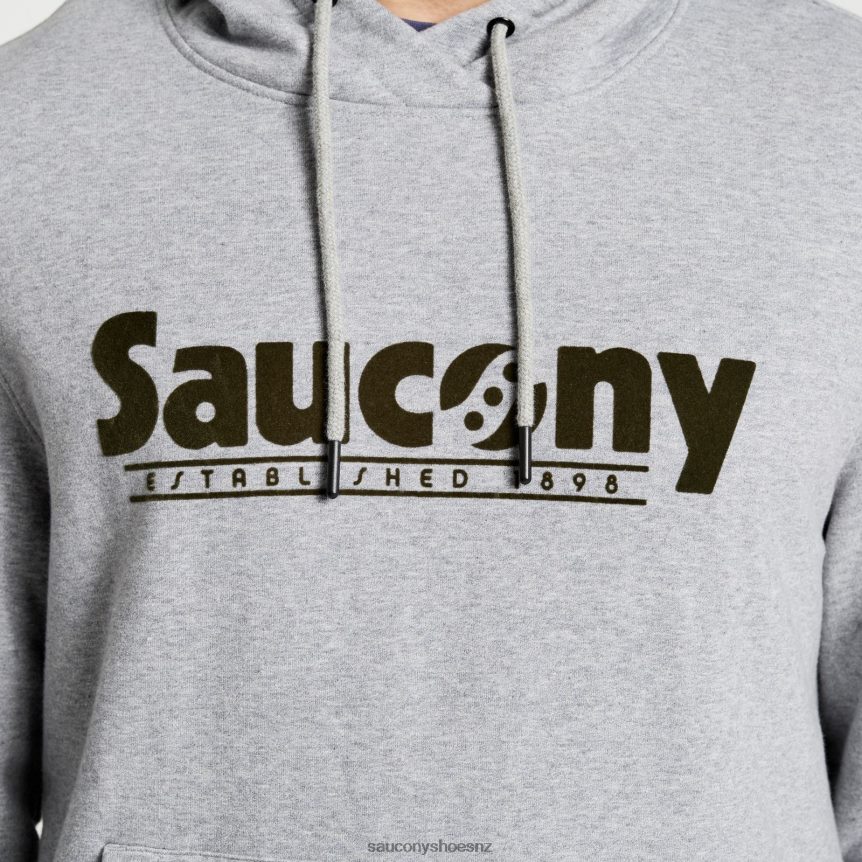 Saucony Rested Hoodie TX0L64386 Light Grey Heather Graphic