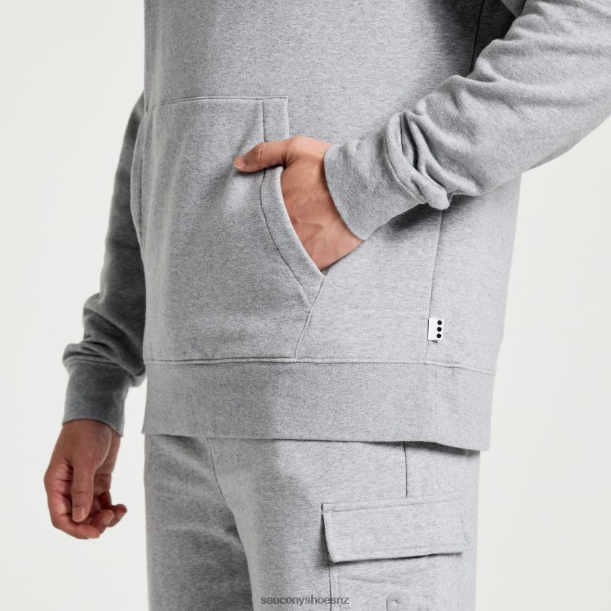 Saucony Rested Hoodie TX0L64386 Light Grey Heather Graphic