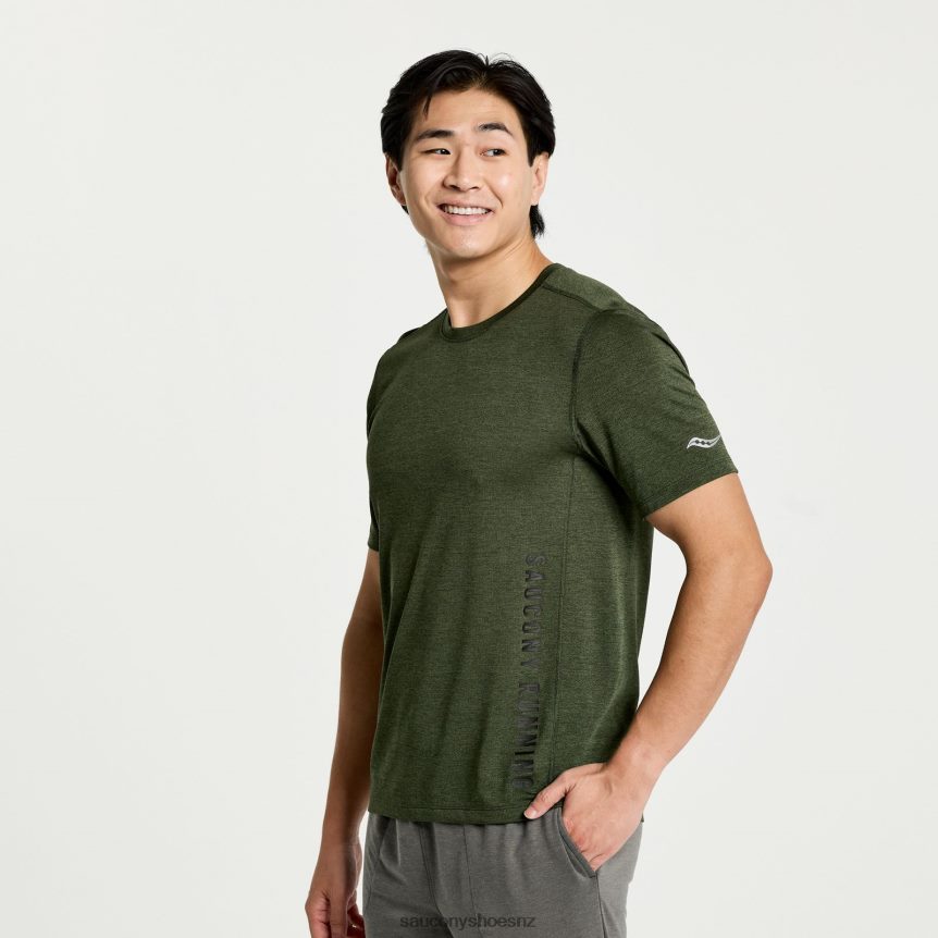 Saucony Stopwatch Graphic Short Sleeve TX0L64344 Climbing Ivy Heather Graphic