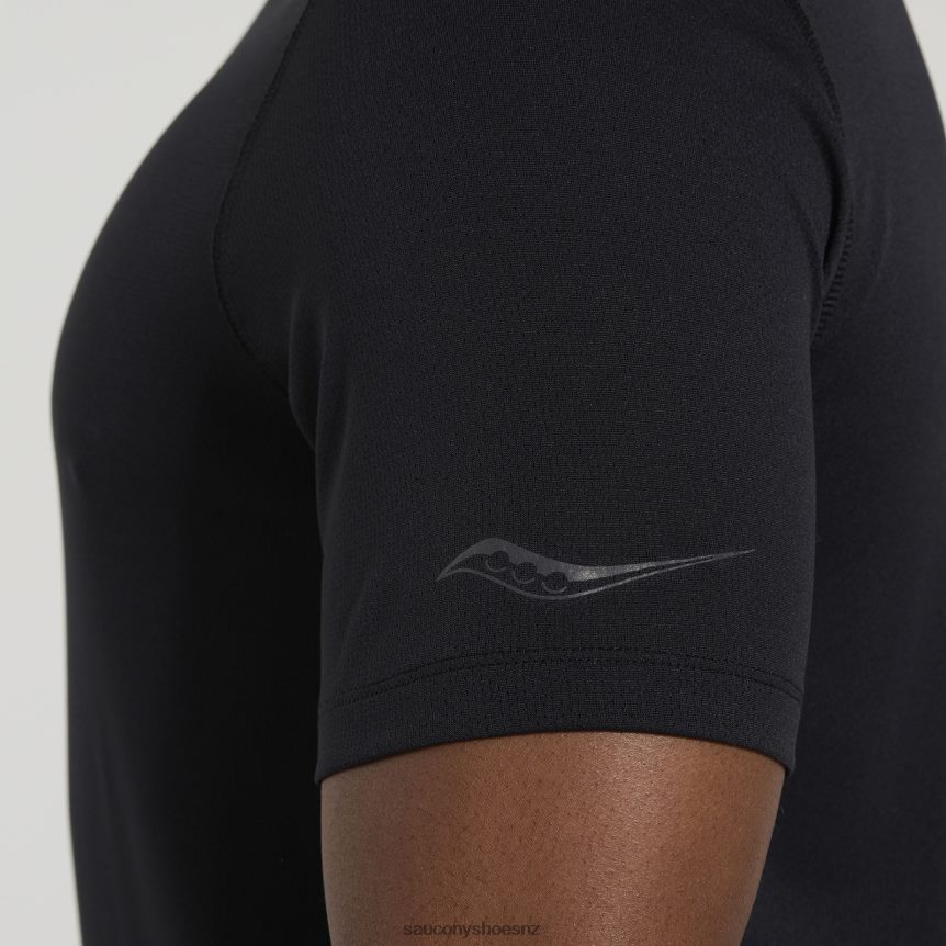 Saucony Stopwatch Graphic Short Sleeve TX0L64345 Black Graphic