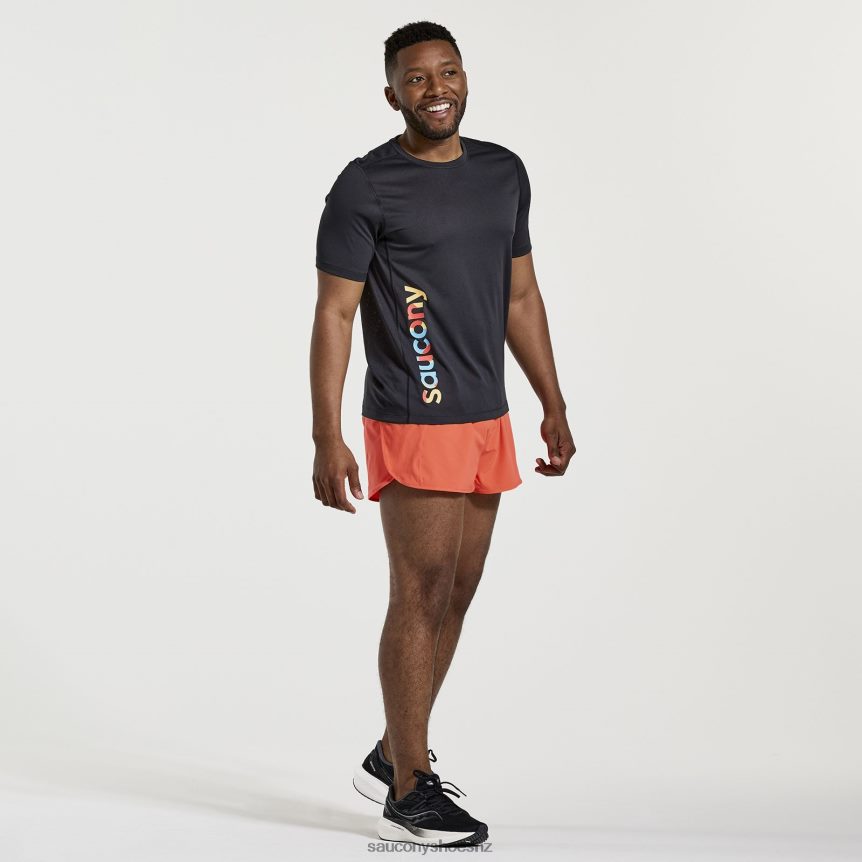 Saucony Stopwatch Graphic Short Sleeve TX0L64345 Black Graphic