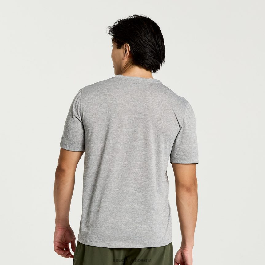 Saucony Stopwatch Graphic Short Sleeve TX0L64346 Light Grey Heather Graphic