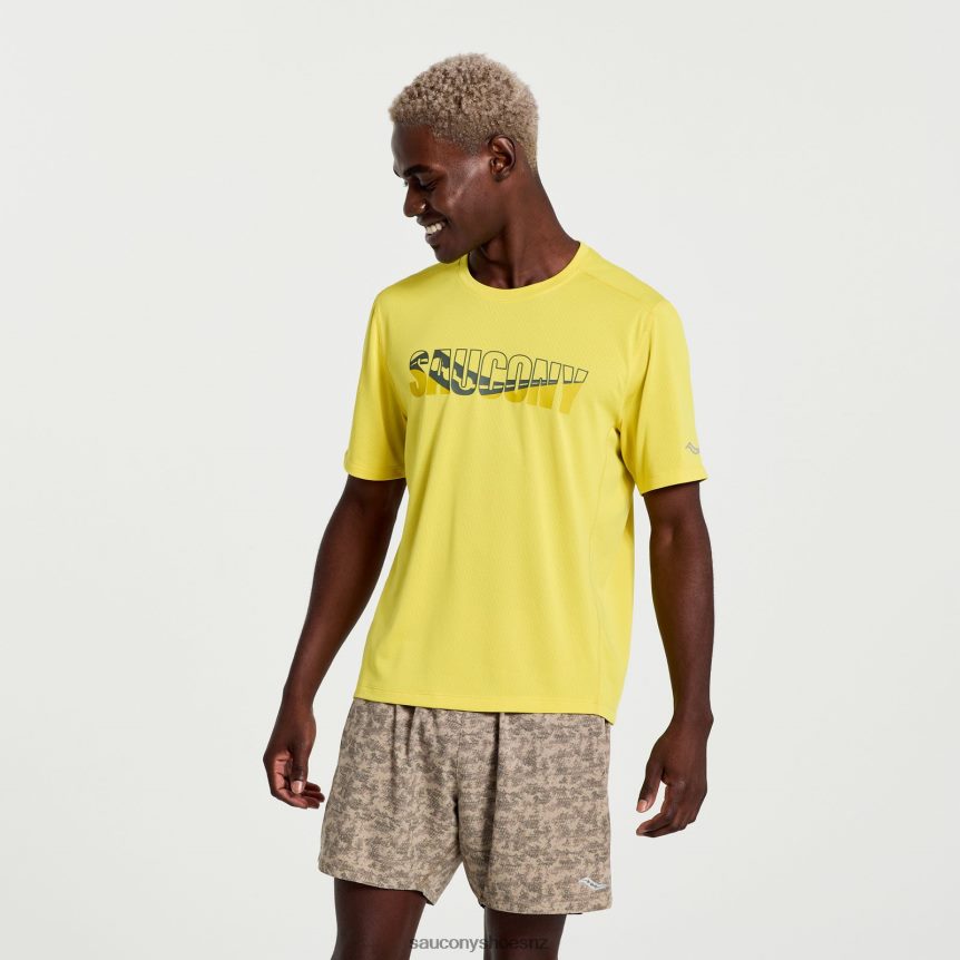 Saucony Stopwatch Graphic Short Sleeve TX0L64348 Sulphur Heather Graphic