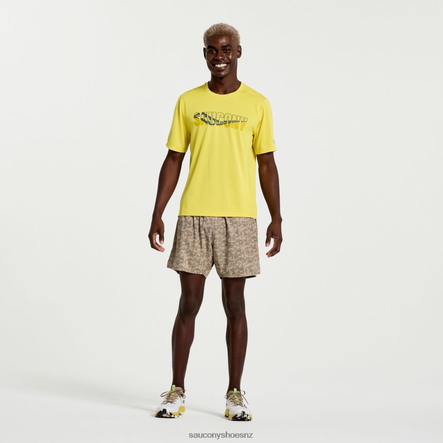 Saucony Stopwatch Graphic Short Sleeve TX0L64348 Sulphur Heather Graphic