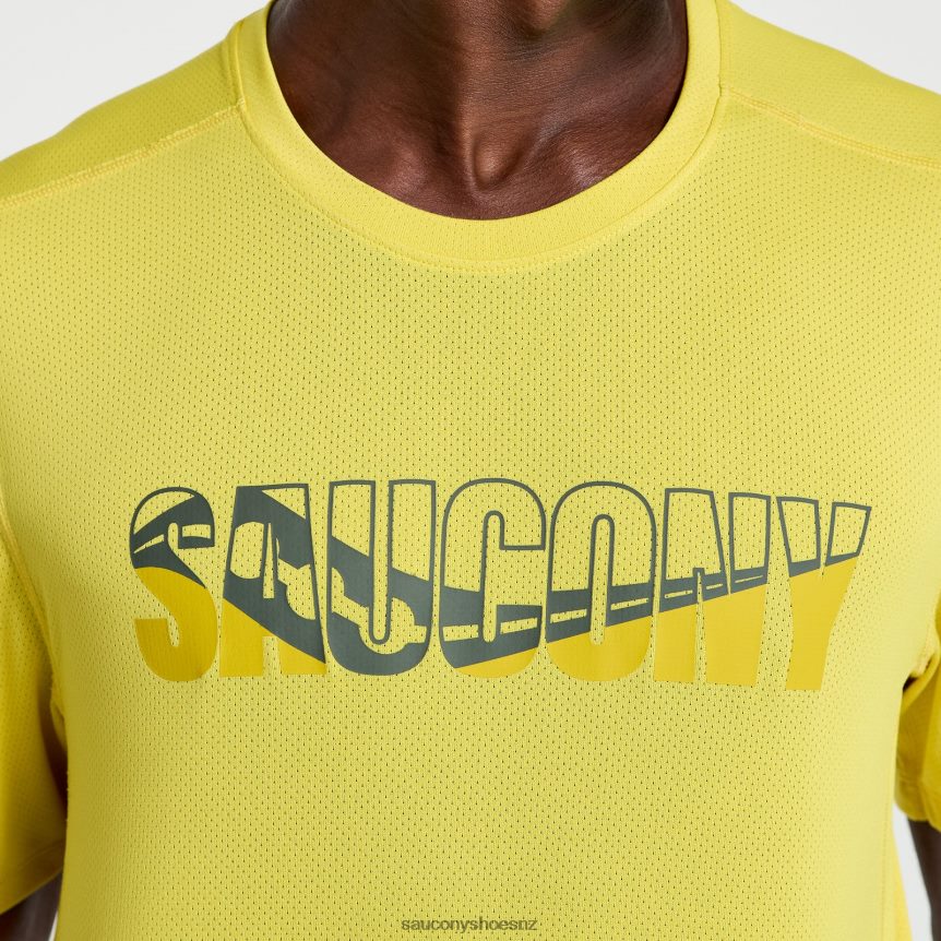 Saucony Stopwatch Graphic Short Sleeve TX0L64348 Sulphur Heather Graphic