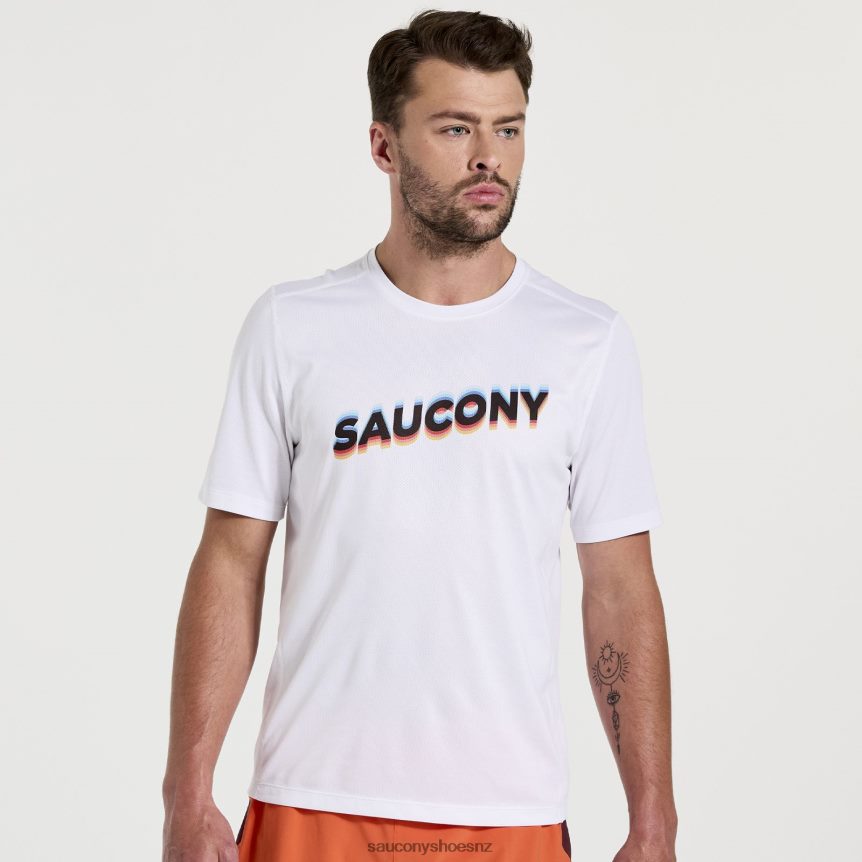 Saucony Stopwatch Graphic Short Sleeve TX0L64349 White Graphic