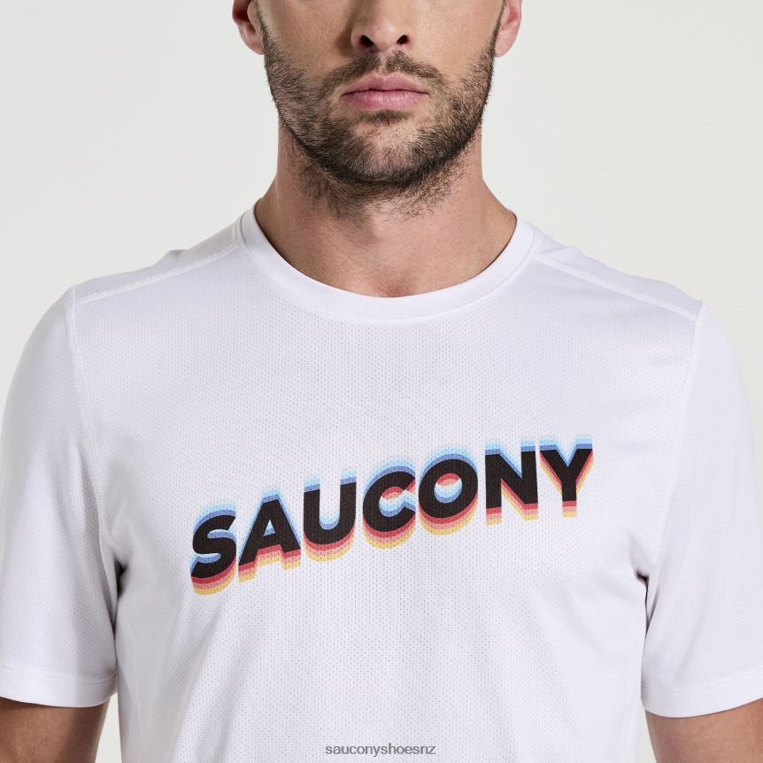 Saucony Stopwatch Graphic Short Sleeve TX0L64349 White Graphic