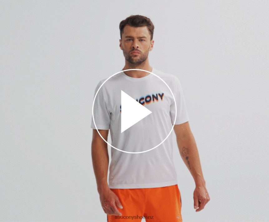 Saucony Stopwatch Graphic Short Sleeve TX0L64349 White Graphic