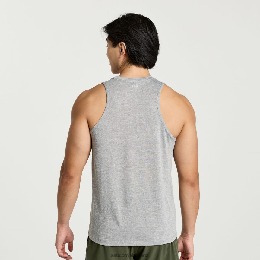 Saucony Stopwatch Graphic Singlet TX0L64364 Light Grey Heather Graphic