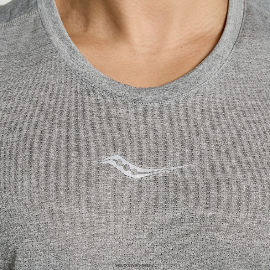 Saucony Stopwatch Graphic Singlet TX0L64364 Light Grey Heather Graphic