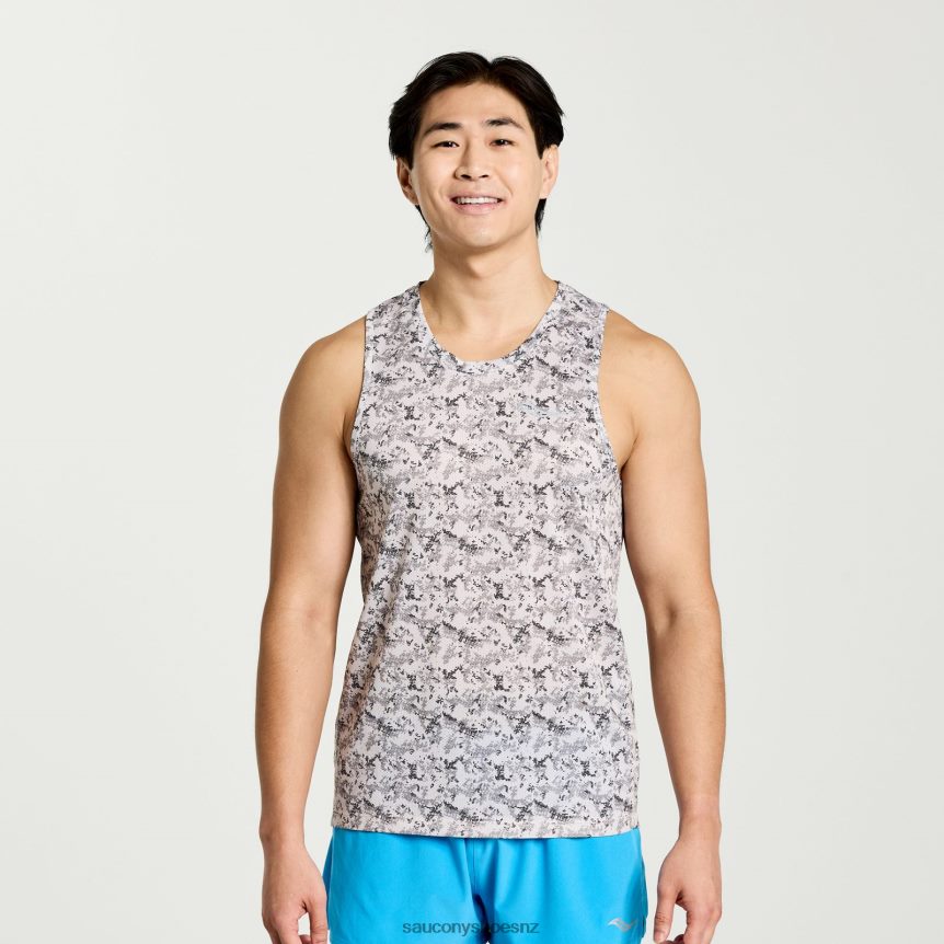 Saucony Stopwatch Graphic Singlet TX0L64366 Lunar Rock Camo Print