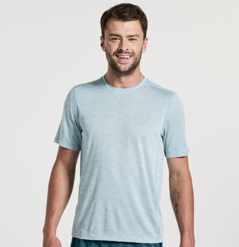 Saucony Stopwatch Short Sleeve TX0L64320 Rainfall Heather