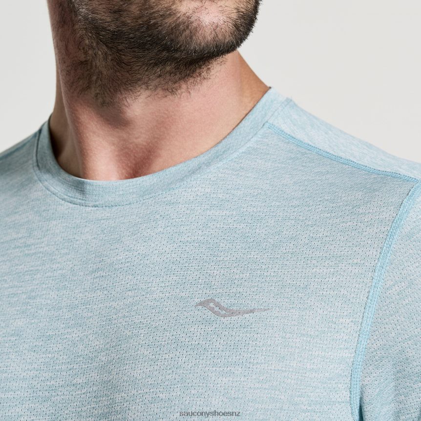 Saucony Stopwatch Short Sleeve TX0L64320 Rainfall Heather