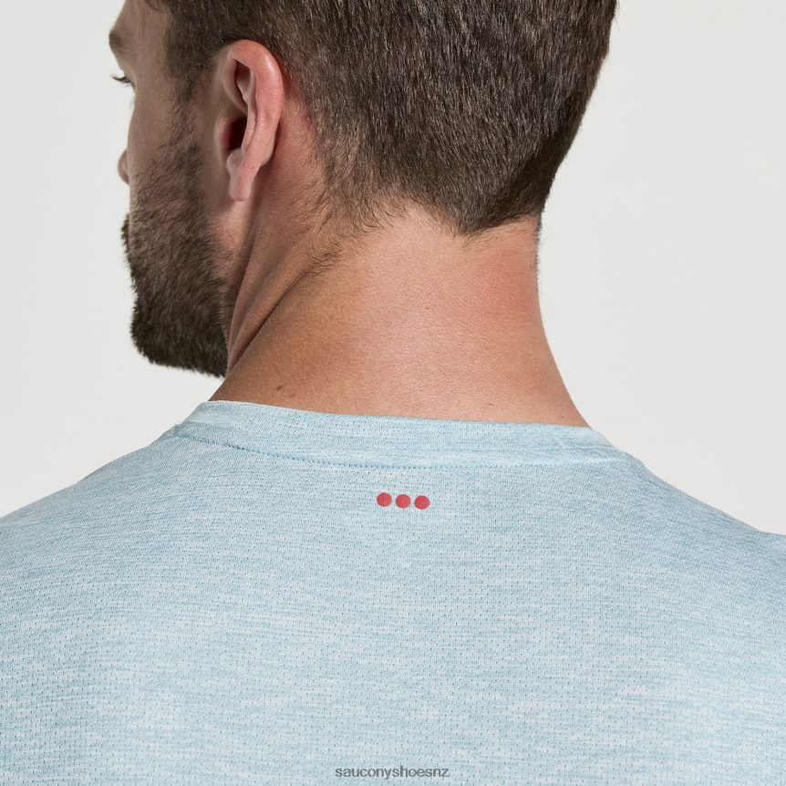 Saucony Stopwatch Short Sleeve TX0L64320 Rainfall Heather