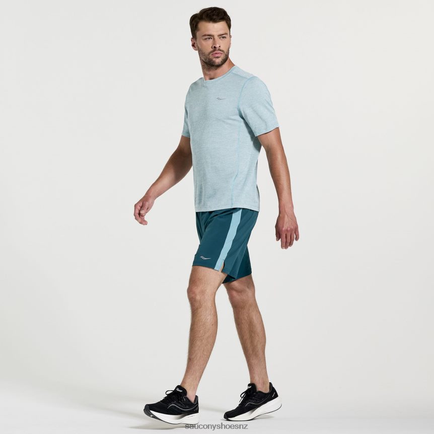 Saucony Stopwatch Short Sleeve TX0L64320 Rainfall Heather