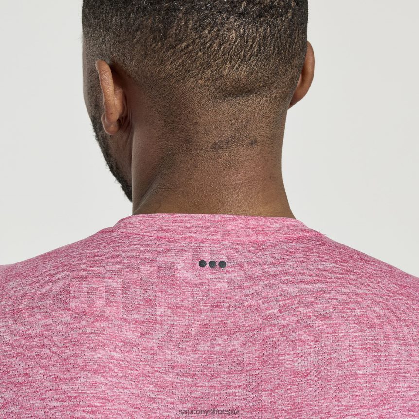 Saucony Stopwatch Short Sleeve TX0L64322 Flame Quartz Heather