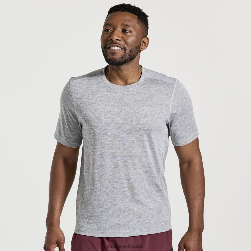 Saucony Stopwatch Short Sleeve TX0L64326 Light Grey Heather