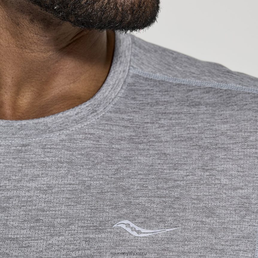 Saucony Stopwatch Short Sleeve TX0L64326 Light Grey Heather