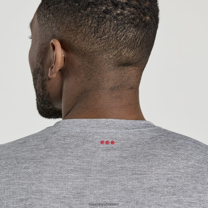 Saucony Stopwatch Short Sleeve TX0L64326 Light Grey Heather