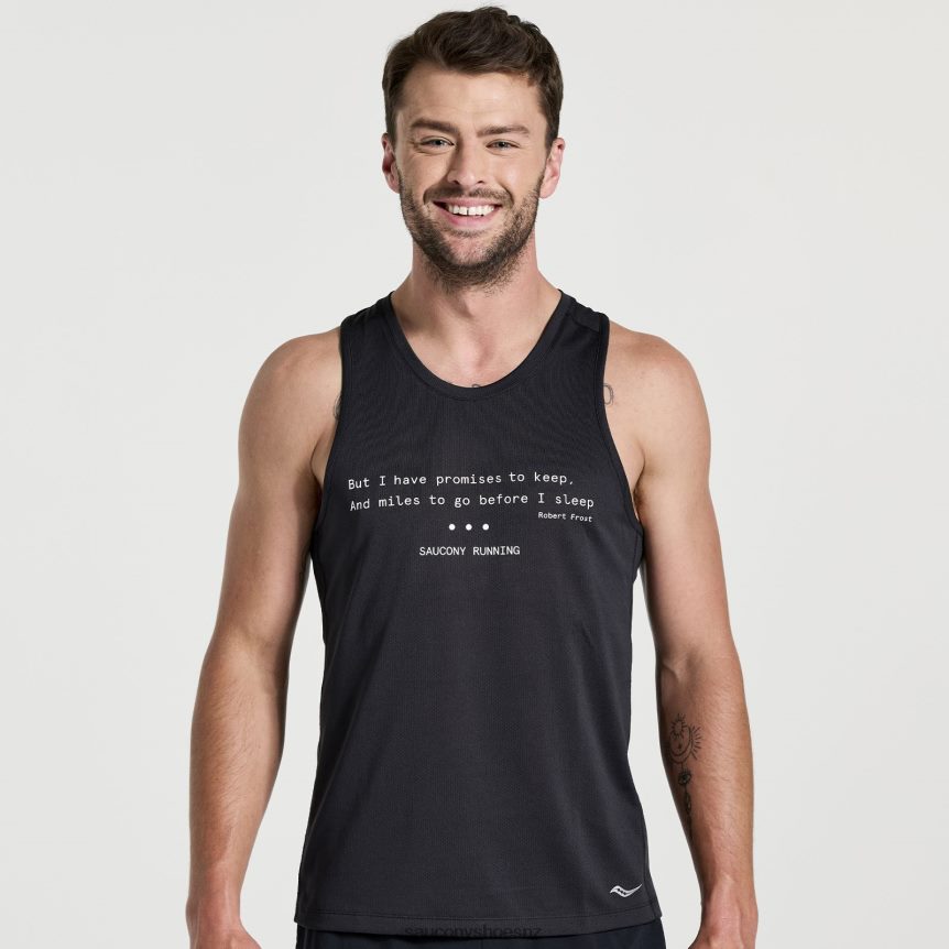 Saucony Stopwatch Singlet TX0L64306 Black Graphic