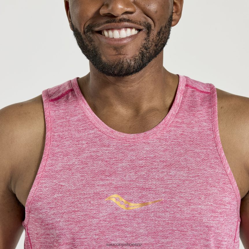 Saucony Stopwatch Singlet TX0L64307 Flame Quartz Heather