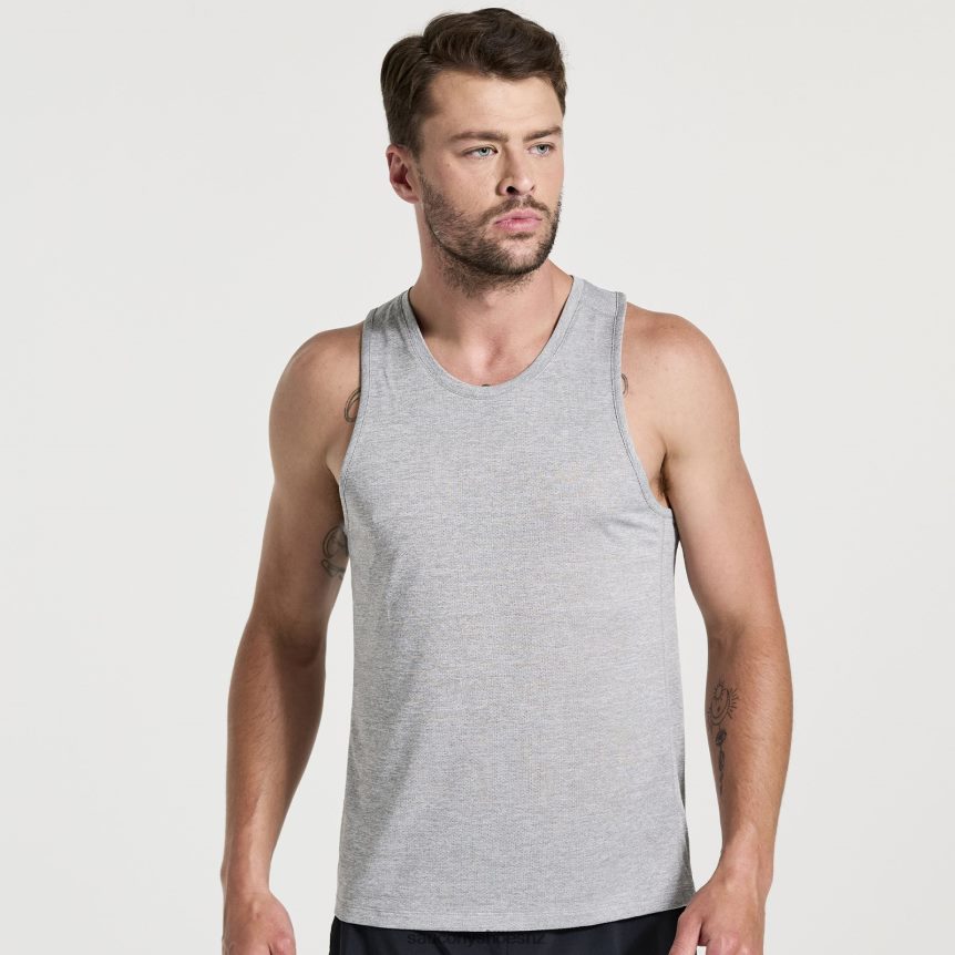 Saucony Stopwatch Singlet TX0L64308 Light Grey Heather