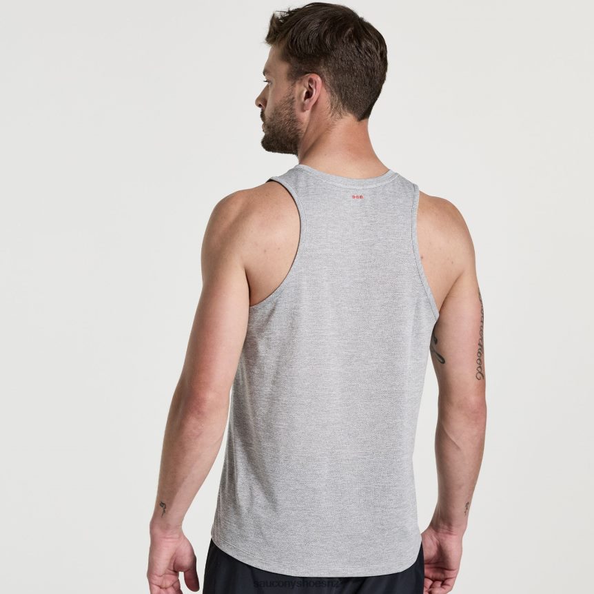 Saucony Stopwatch Singlet TX0L64308 Light Grey Heather