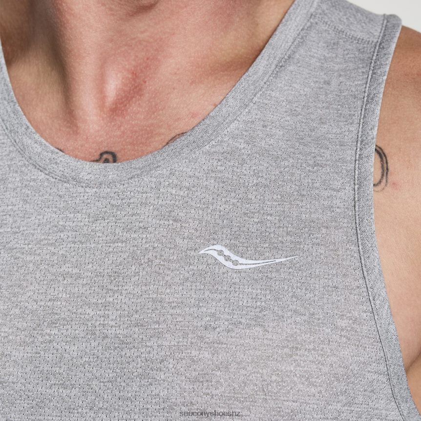 Saucony Stopwatch Singlet TX0L64308 Light Grey Heather