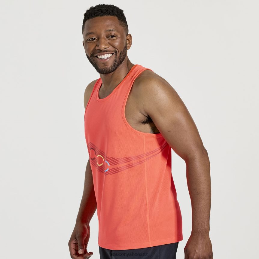 Saucony Stopwatch Singlet TX0L64313 ViZiRed Graphic