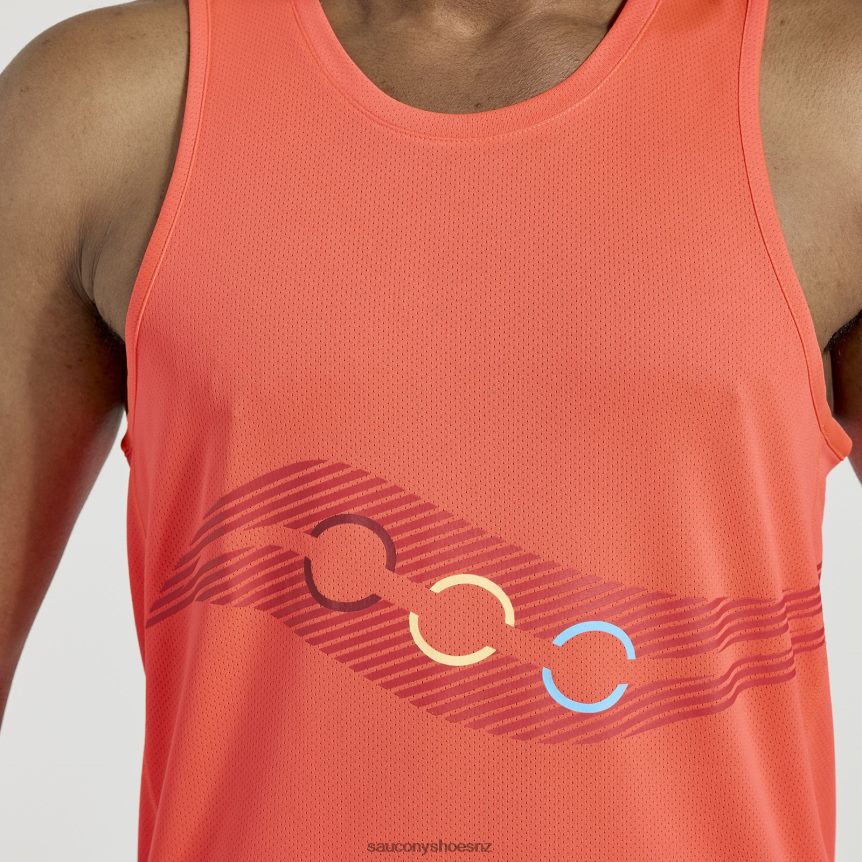Saucony Stopwatch Singlet TX0L64313 ViZiRed Graphic