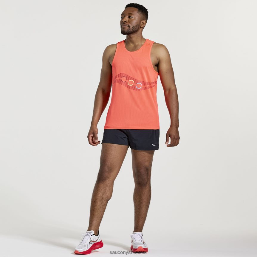 Saucony Stopwatch Singlet TX0L64313 ViZiRed Graphic