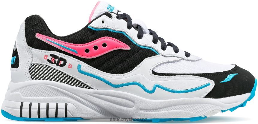 Saucony 3D Grid Hurricane TX0L64199 White/Black/Pink