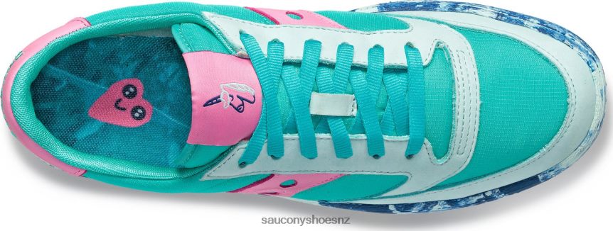 Saucony An-Nour Jazz Court TX0L64234 Aqua/Pink