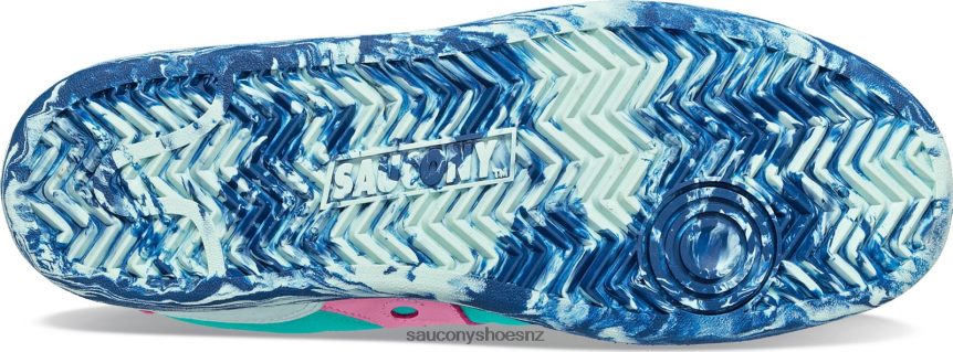 Saucony An-Nour Jazz Court TX0L64234 Aqua/Pink