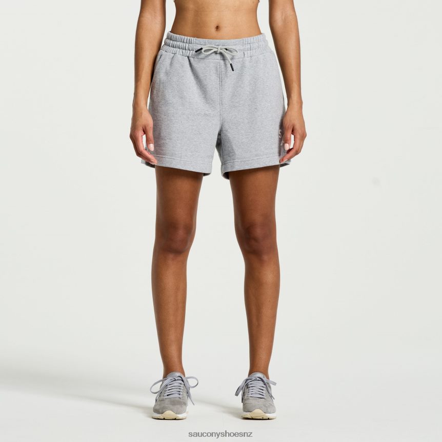 Saucony Rested Sweat Short TX0L64831 Light Grey Heather Graphic